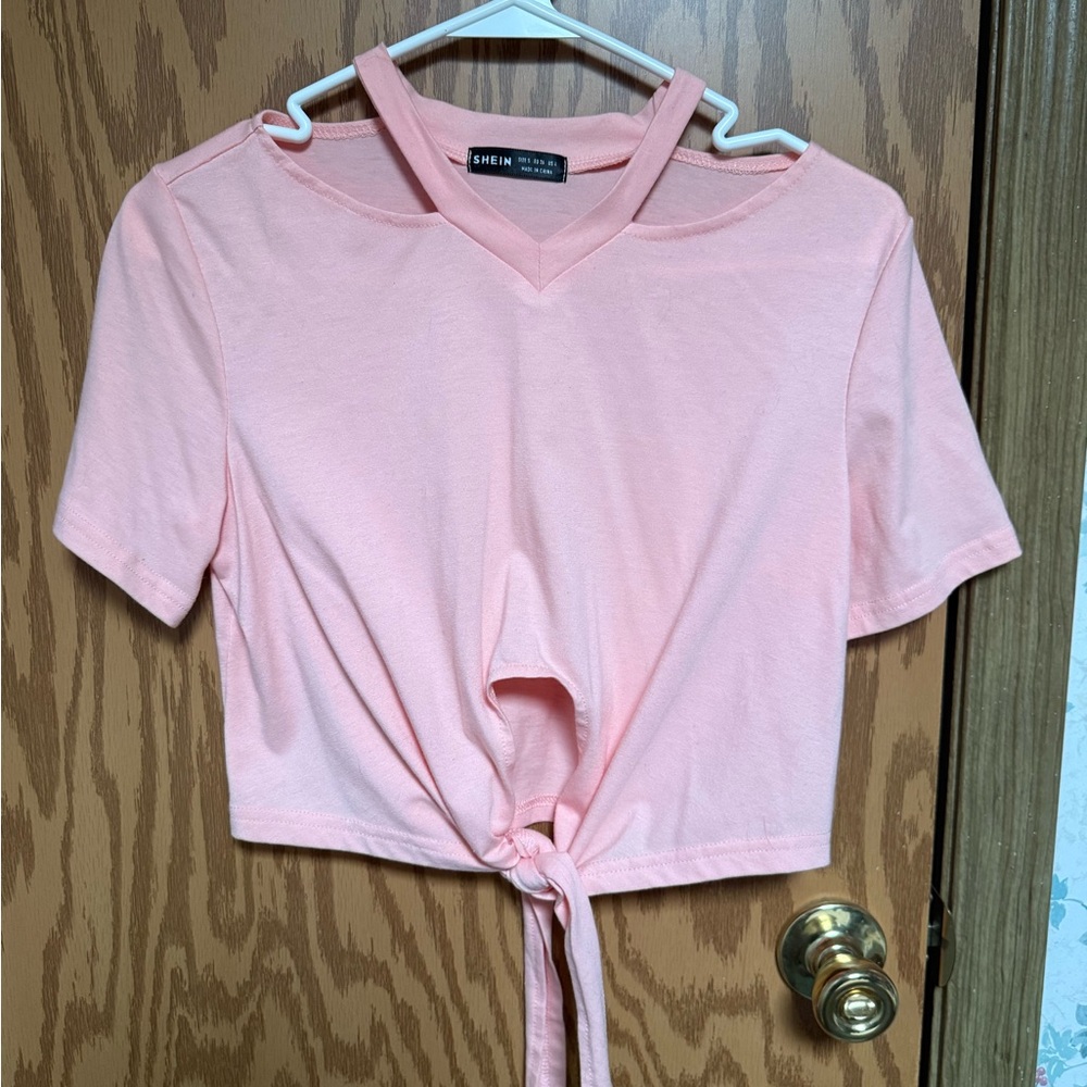 Pink Tie-Front Women Top - Picture 1 of 1